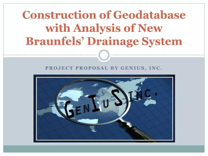construction of geodatabase with analysis of new braunfels drainage system