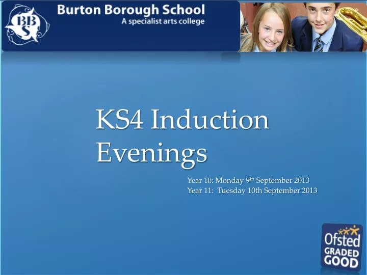 ks4 induction evenings