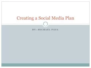 Creating a Social Media Plan