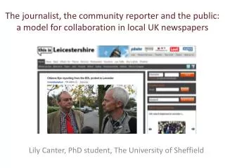 The journalist, the community reporter and the public: a model for collaboration in local UK newspapers