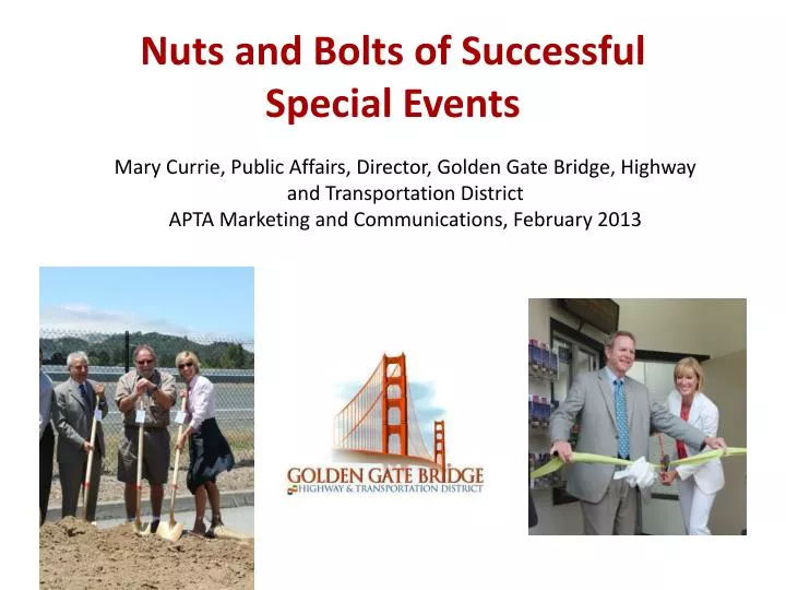 nuts and bolts of successful special events