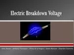 Electric Breakdown Voltage - slide 1