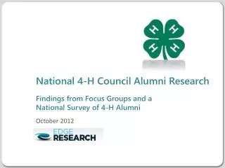 National 4-H Council Alumni Research