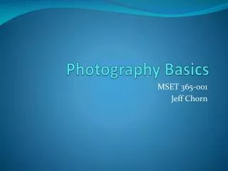 Photography Basics