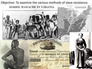 Objective: To examine the various methods of slave resistance .