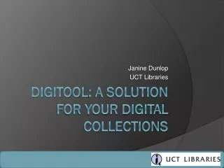 DigiTool : a solution for your digital collections