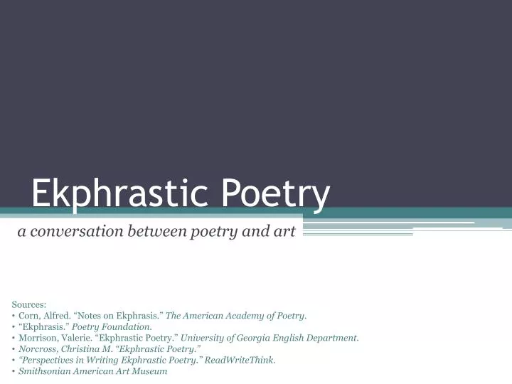 ekphrastic poetry