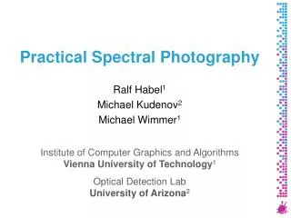 Practical Spectral Photography