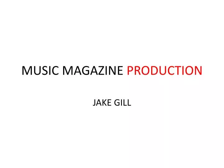 music magazine production