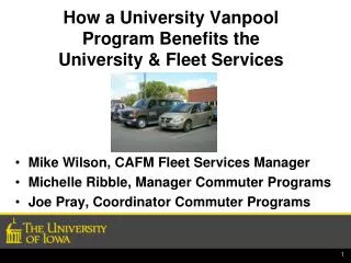How a University Vanpool Program Benefits the University &amp; Fleet Services