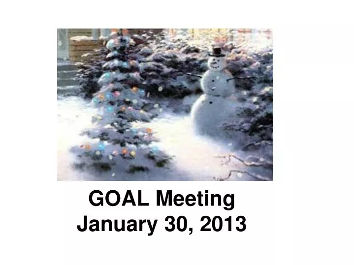 goal meeting january 30 201 3