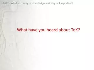 TaK - What is Theory of Knowledge and why is it important?