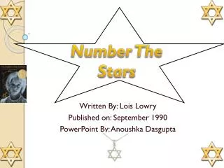 Written By: Lois Lowry Published on: September 1990 PowerPoint By: Anoushka Dasgupta