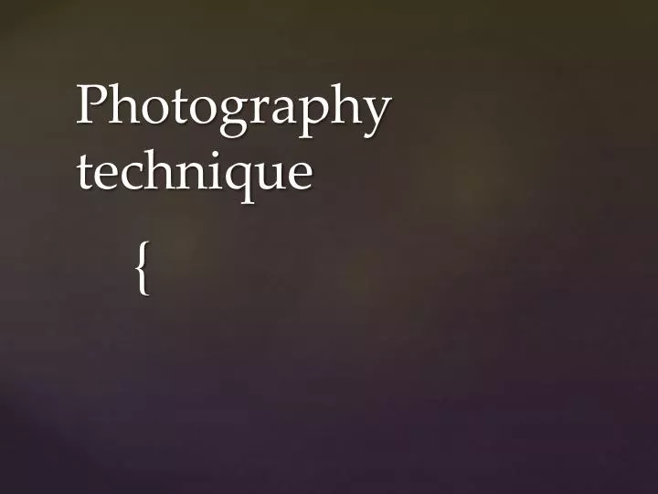 photography technique