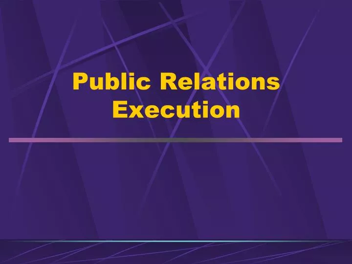 public relations execution