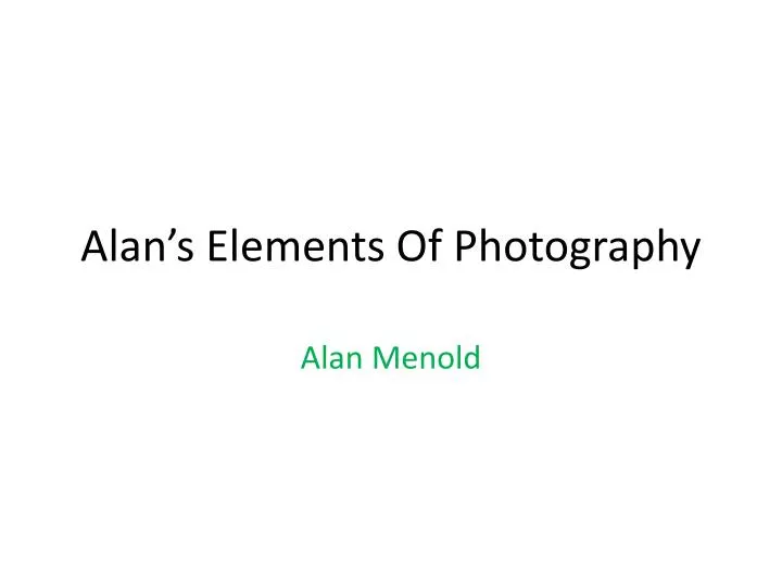alan s elements of photography