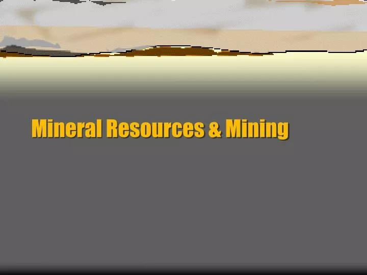 mineral resources mining