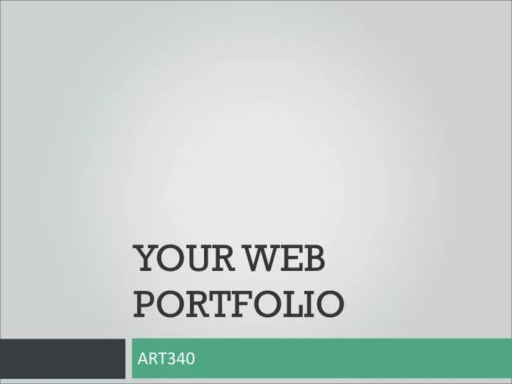 your web portfolio