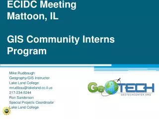 ECIDC Meeting Mattoon, IL GIS Community Interns Program