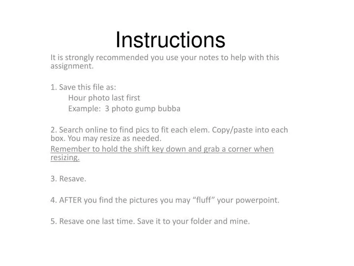 instructions