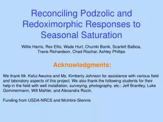 Reconciling Podzolic and Redoximorphic Responses to Seasonal Saturation