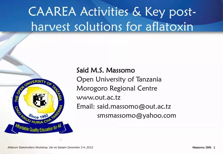 caarea activities key post harvest solutions for aflatoxin control