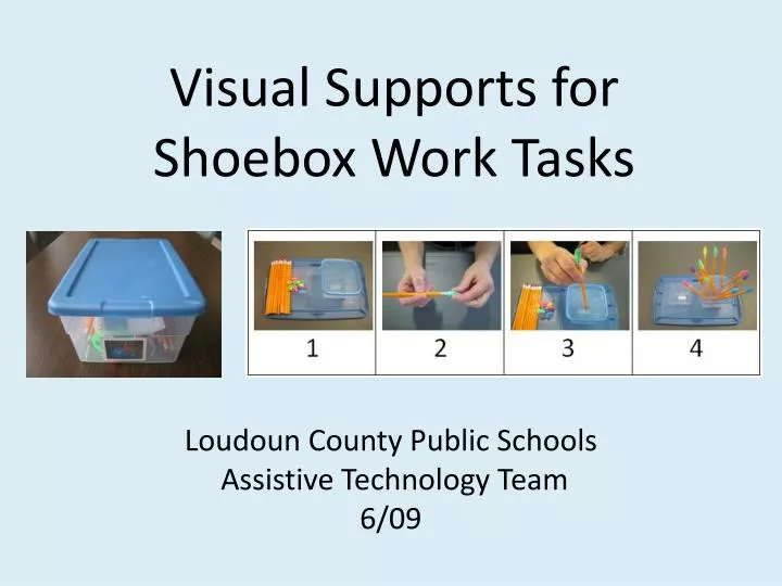 visual supports for shoebox work tasks