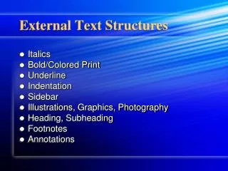 External Text Structures