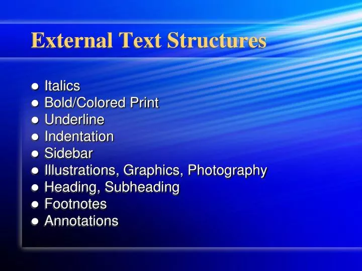 external text structures