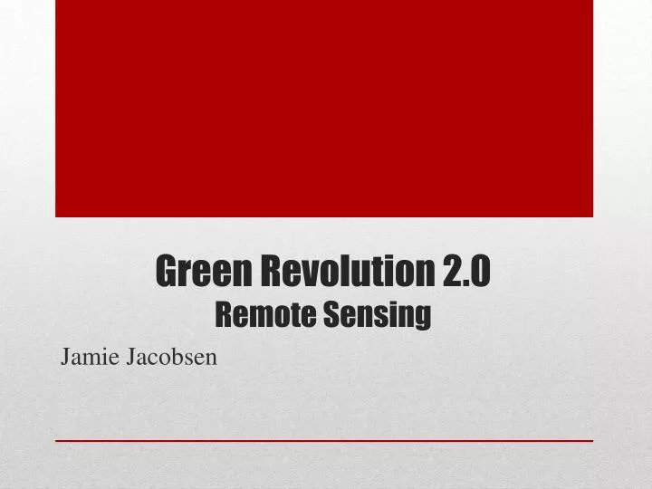 green revolution 2 0 remote sensing