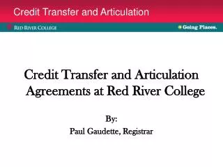 Credit Transfer and Articulation