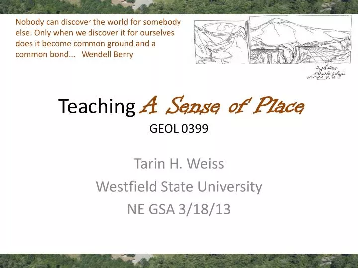 teaching a sense of place geol 0399