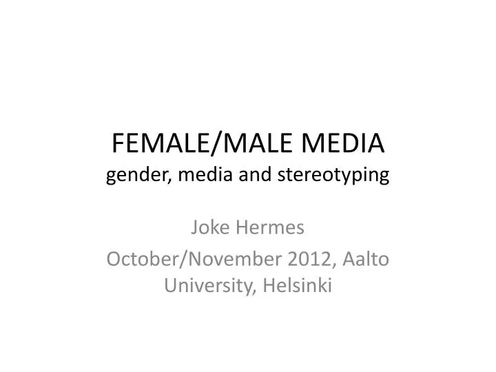 female male media gender media and stereotyping
