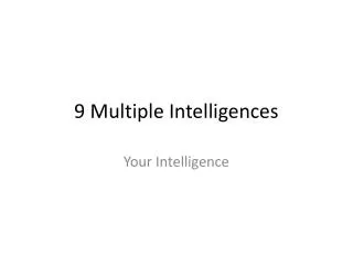 9 multiple intelligences