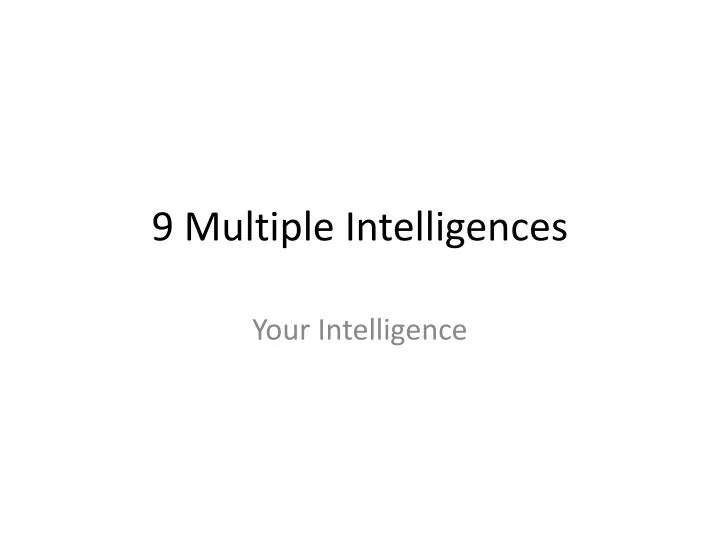 9 multiple intelligences