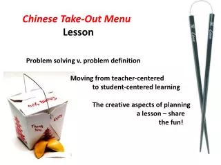 Chinese Take - Out Menu Lesson