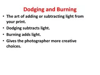 Dodging and Burning