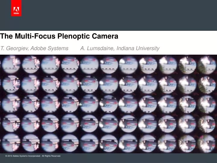 the multi focus plenoptic camera