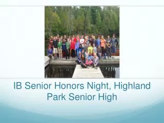 IB Senior Honors Night, Highland Park Senior High