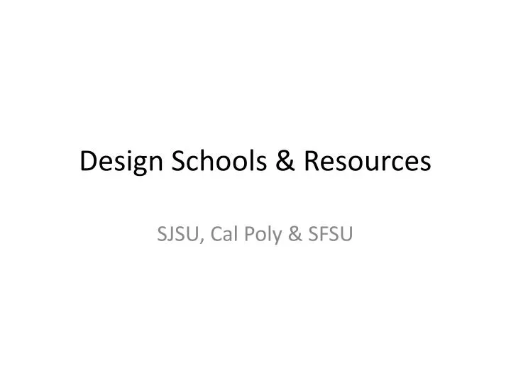 design schools resources