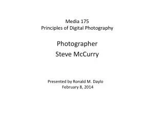 Media 175 Principles of Digital Photography