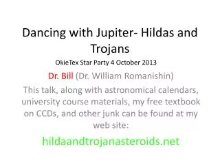 Dancing with Jupiter- Hildas and Trojans