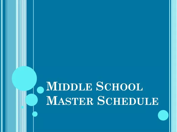 middle school master schedule