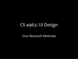 CS 4963: UI Design