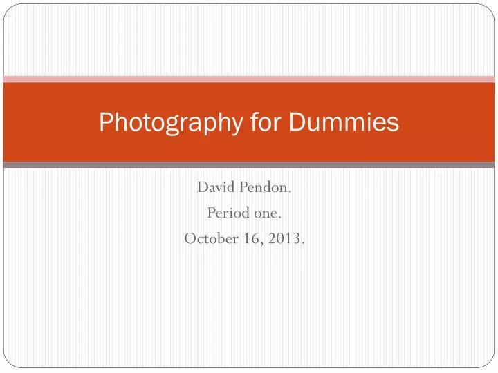 photography for dummies