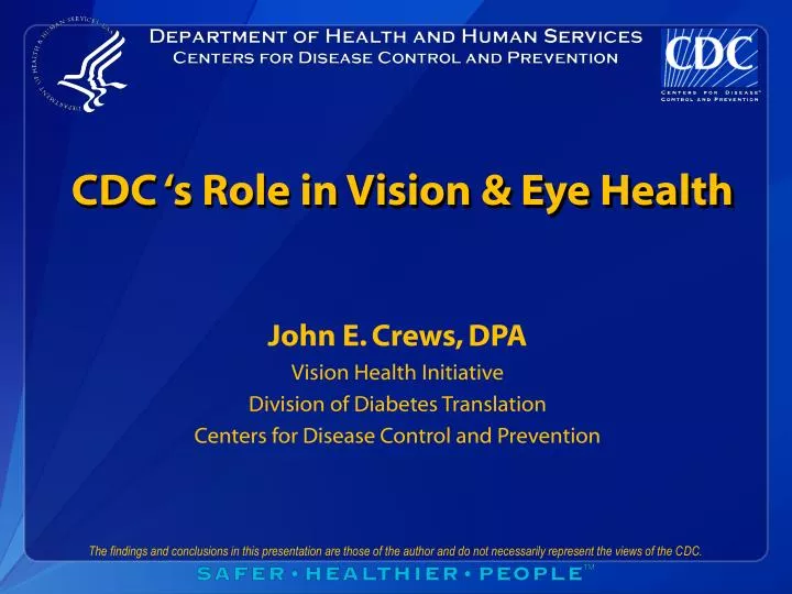 cdc s role in vision eye health