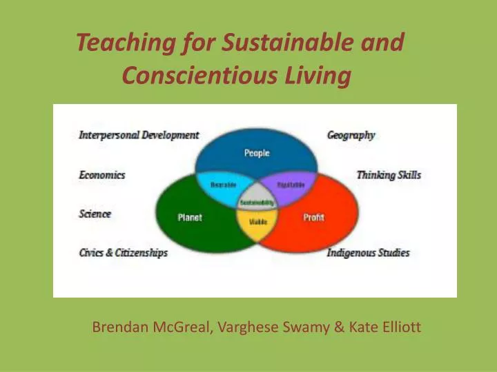 teaching for sustainable and conscientious living