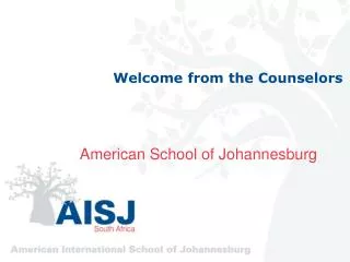 Welcome from the Counselors