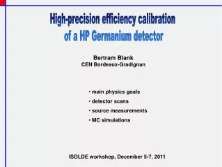 High-precision efficiency calibration of a HP Germanium detector