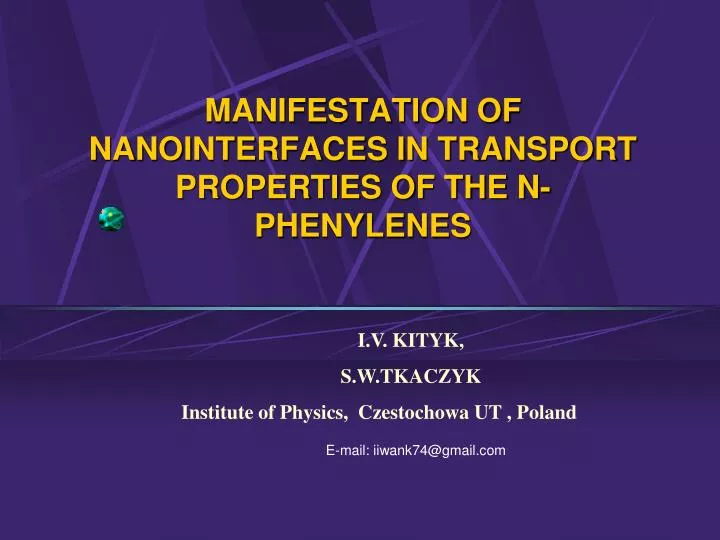 manifestation of nanointerfaces in transport properties of the n phenylenes
